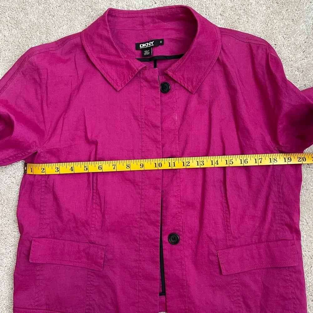 DKNY Fuchsia Pink Button-Front Jacket - Picture 6 of 7